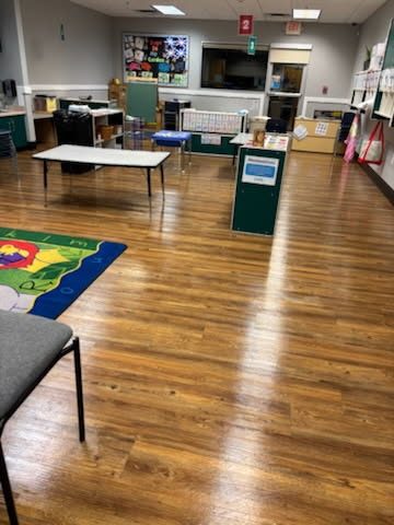 School classroom floor stripped and waxed by AICS in Champaign County, IL